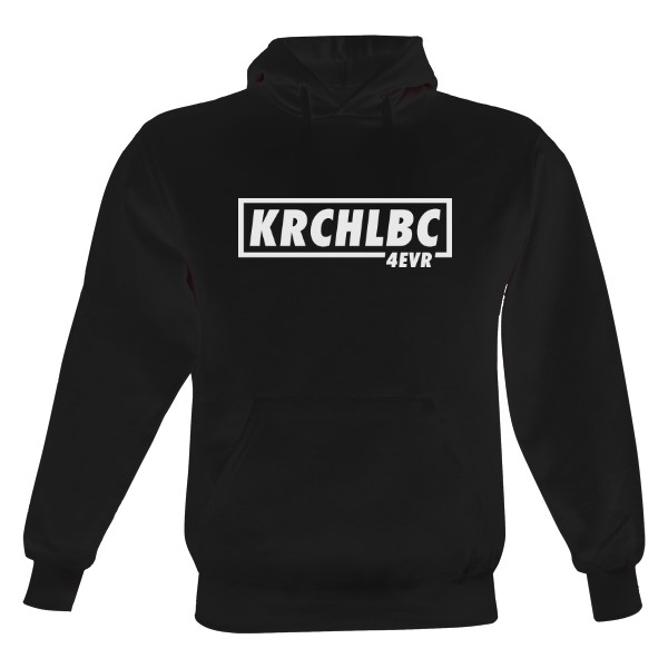 Pánská mikina s kapucí Just Hoods s potiskem Mikina Krchlabice Forever - Více barev | Bílý nápis