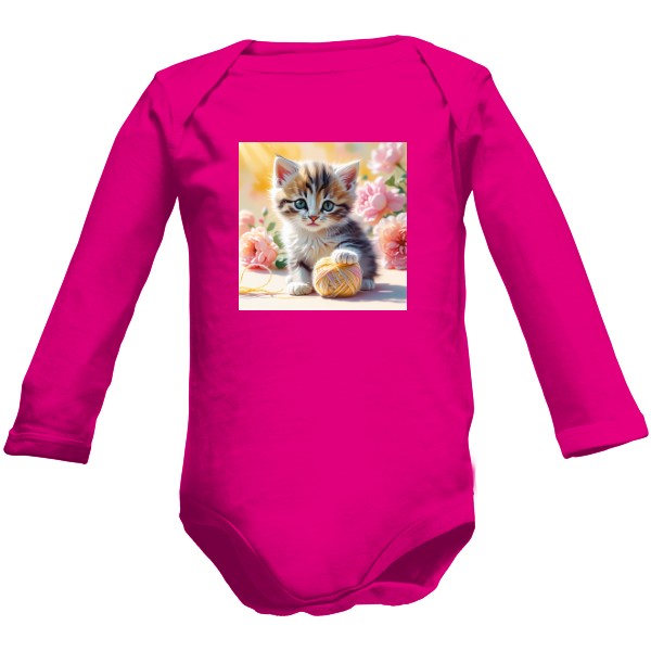 Dětské body Long  s potiskem Mini kotě 