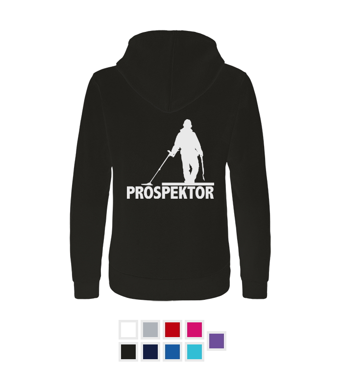 Mikina na zip unisex s potiskem Prospektor - Více barev | Dámské | Bílá silueta
