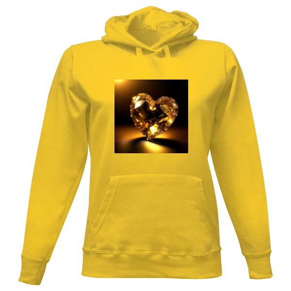 Dámská mikina s kapucí s potiskem Srdce z křišťálu 