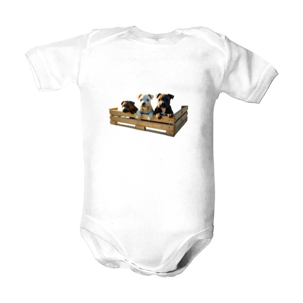 Dětské body  s potiskem Stafordíci 