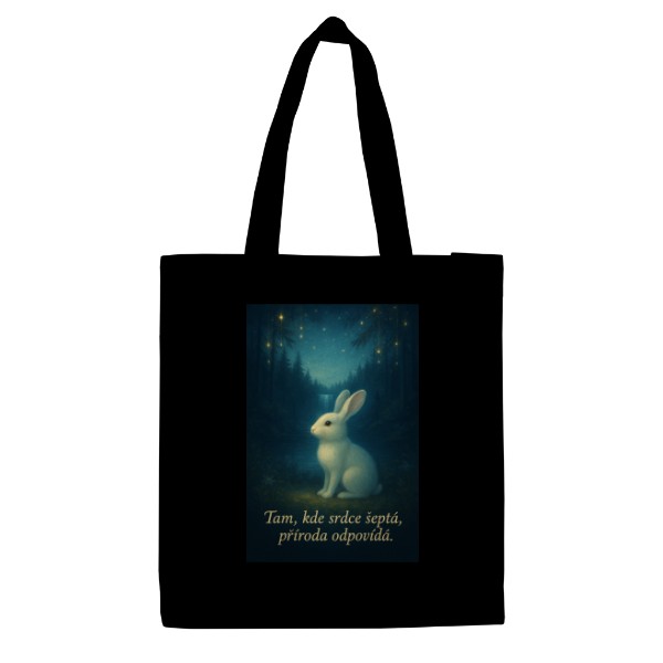 Velká plátěná taška s potiskem Zajíc v lese 
